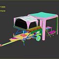 Modern Outdoor Furniture Portable Kitchen Trailer With Tent Table And Chairs Set